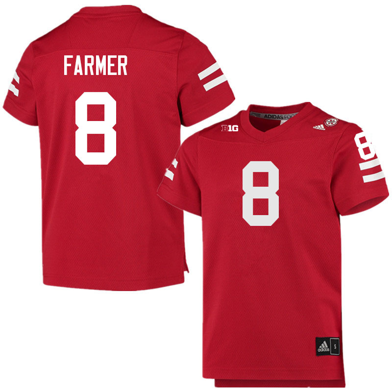 Men #8 Myles Farmer Nebraska Cornhuskers College Football Jerseys Sale-Scarlet